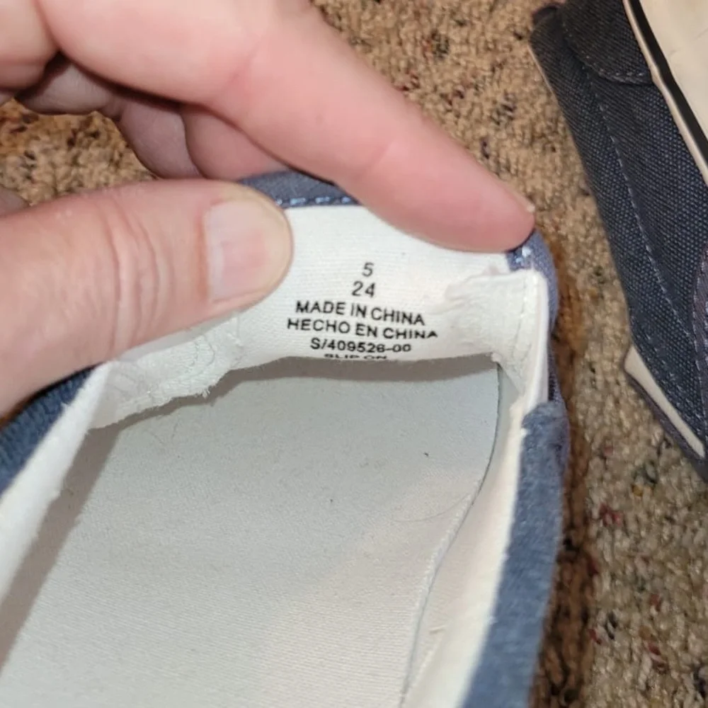 Old Navy Youth Slip Ons Size 5 Denim Navy Blue